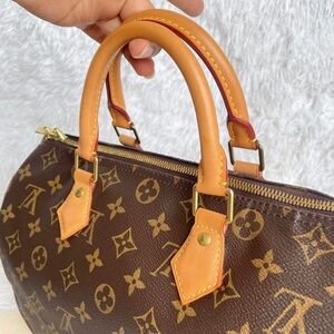 Louis Vuitton Brown Monogram Canvas Top-Handle Shoulder Bag with Tan Accents